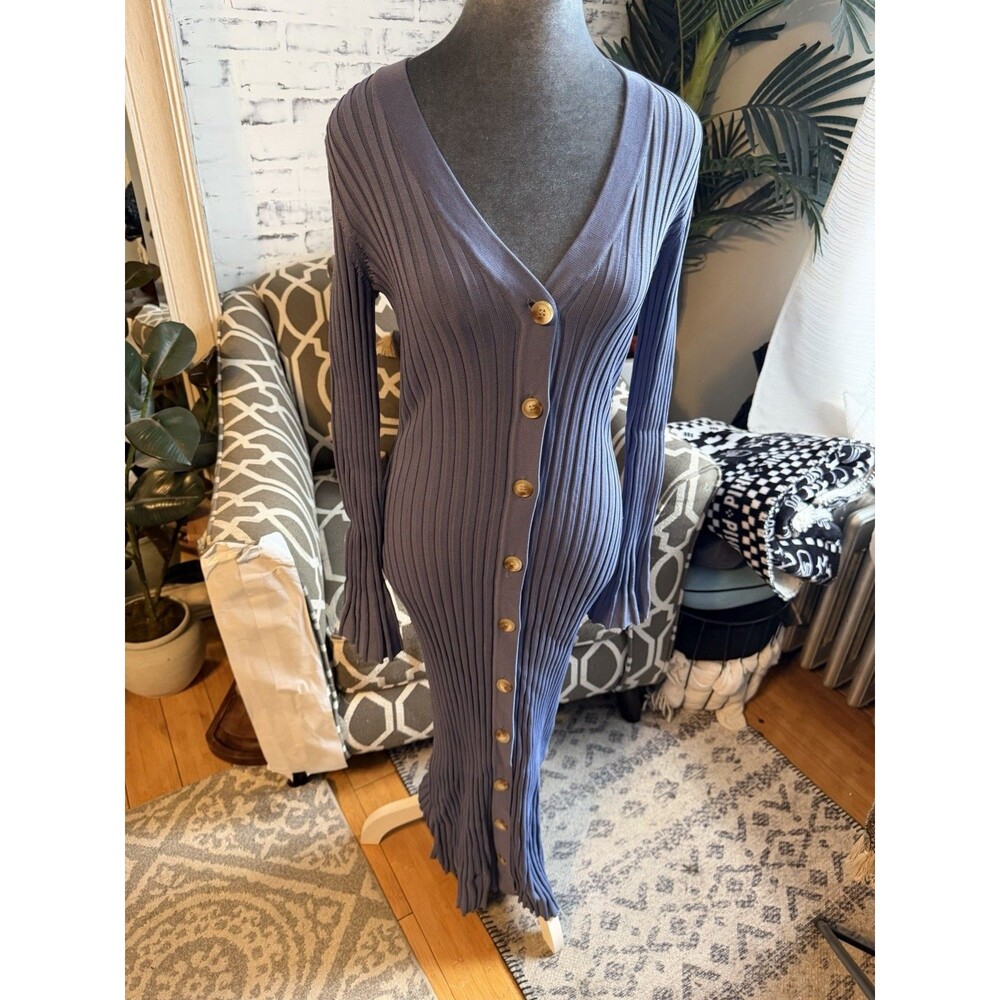 ENA PELLY Maci Knit Midi Dress in Deep Blue Sz 4